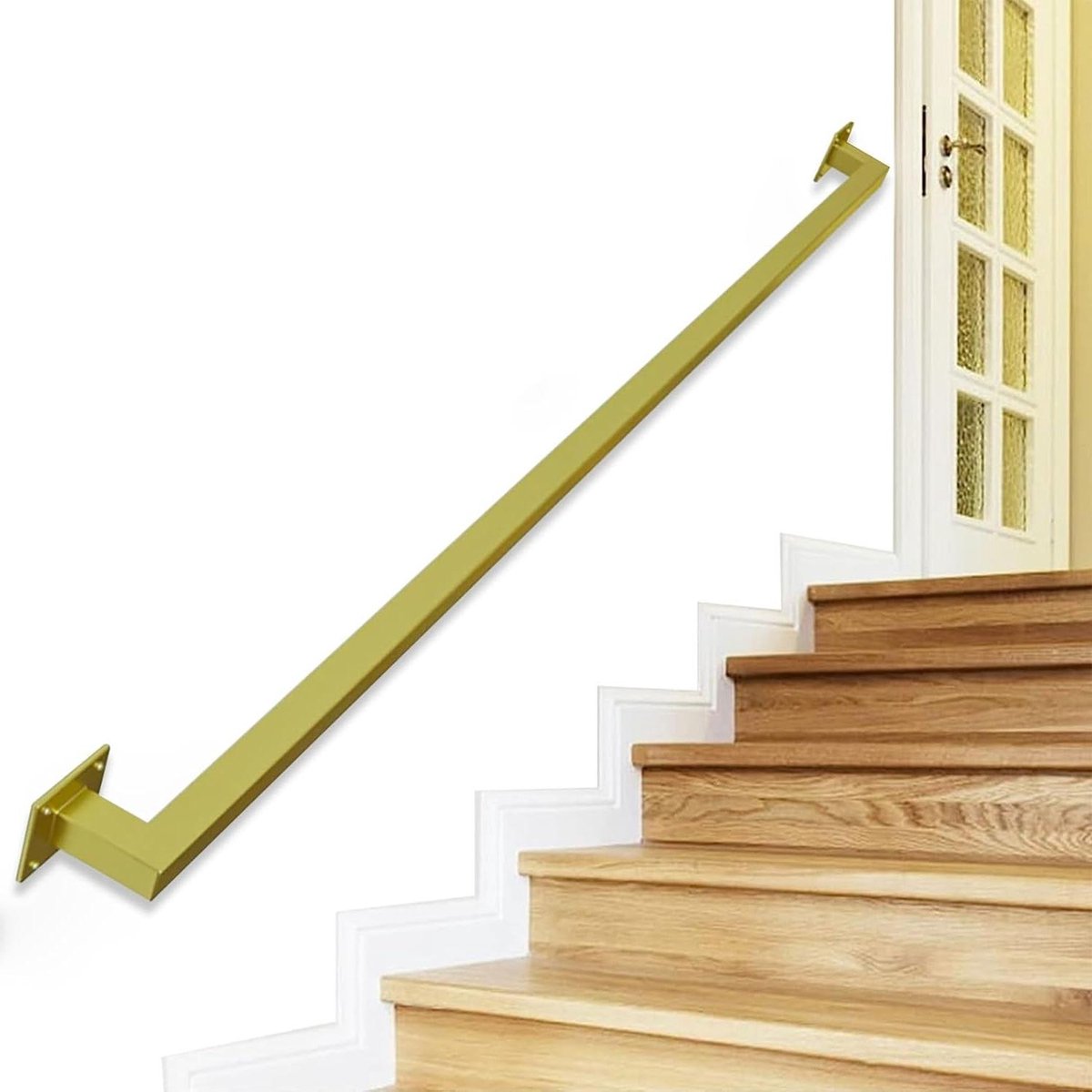 Wandleuning Trappen - Veiligheidsgreep Huis - Veilig Lopen - Sterk Smeedijzer - Tot 600cm - Goud
