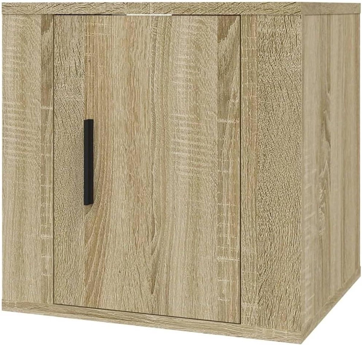 TV Wall Cabinet, Wood Material, Hanging TV Dresser with Cabinet Doors and Divider for Media Player or Magazine, Living Room Furniture (40 x 34.5 x 40 cm)