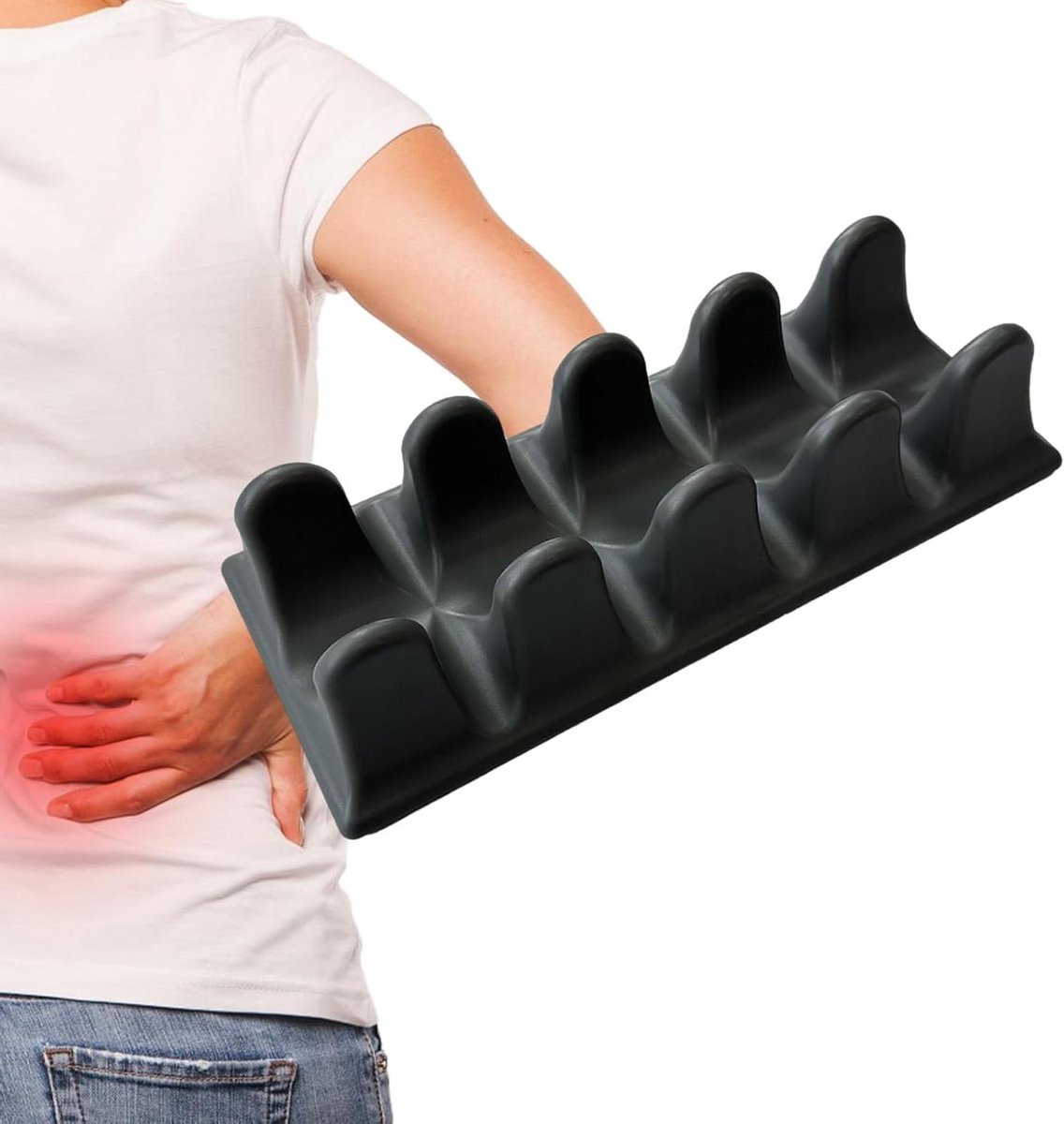 Rugspier Ontspannings Tool - Fascia Massager - Spierverlichting - Handvorm Elleboog Techniek - 339 x 157 x 84 cm - Grijs