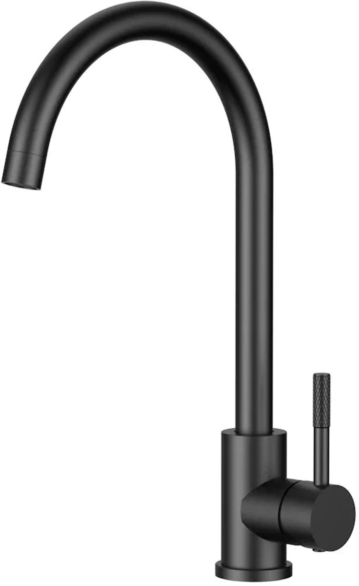 DutchLine Keukenkraan Mat Zwart Round S-Grip