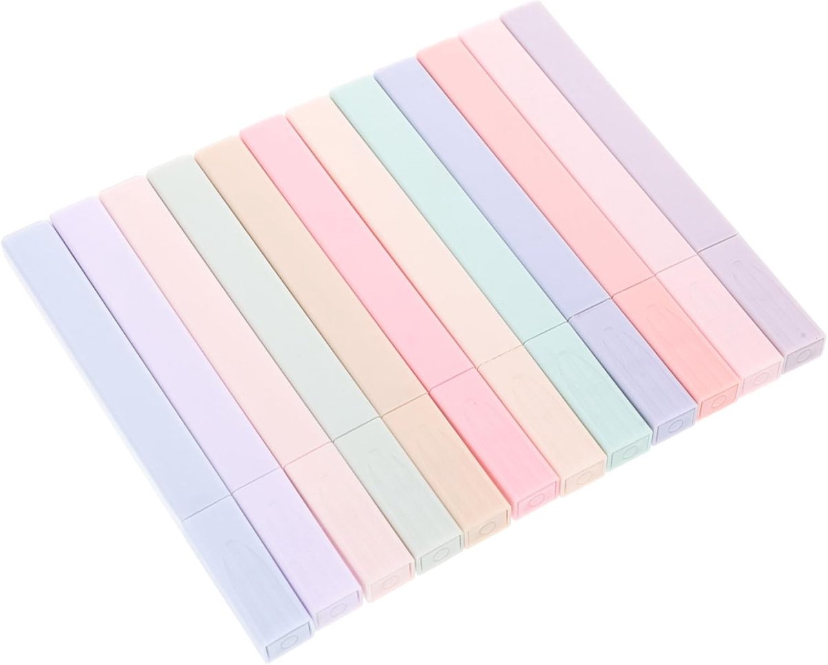 Oneay 12 Pastel Markeerstiften – Esthetische Highlighters voor Bijbels, Journals en Notities – Doordrukvrij, Sneldrogend en Comfortabel in Gebruik – Diverse Kleuren voor School en Kantoor