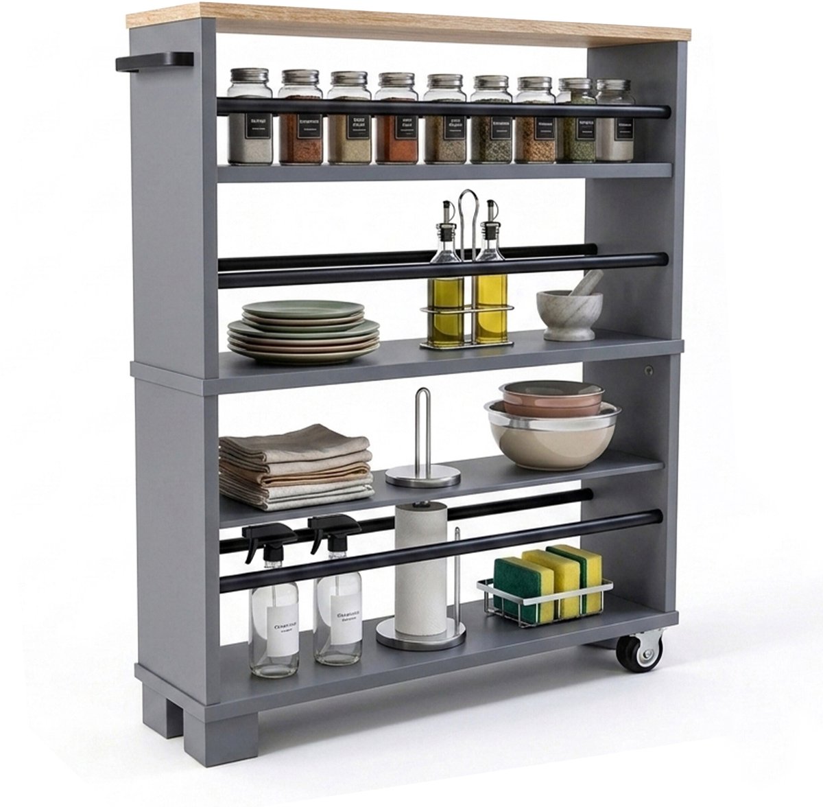 Niswagen - 13x80x50 cm - grijs-zwart
