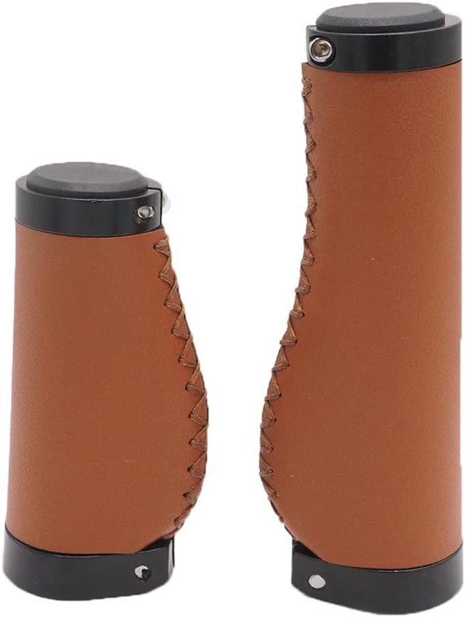 Fietsstuur Handvatten - Ergonomische Grepen - Comfortabel Fietsen - Dubbele Lockring - 135/95mm - Bruin