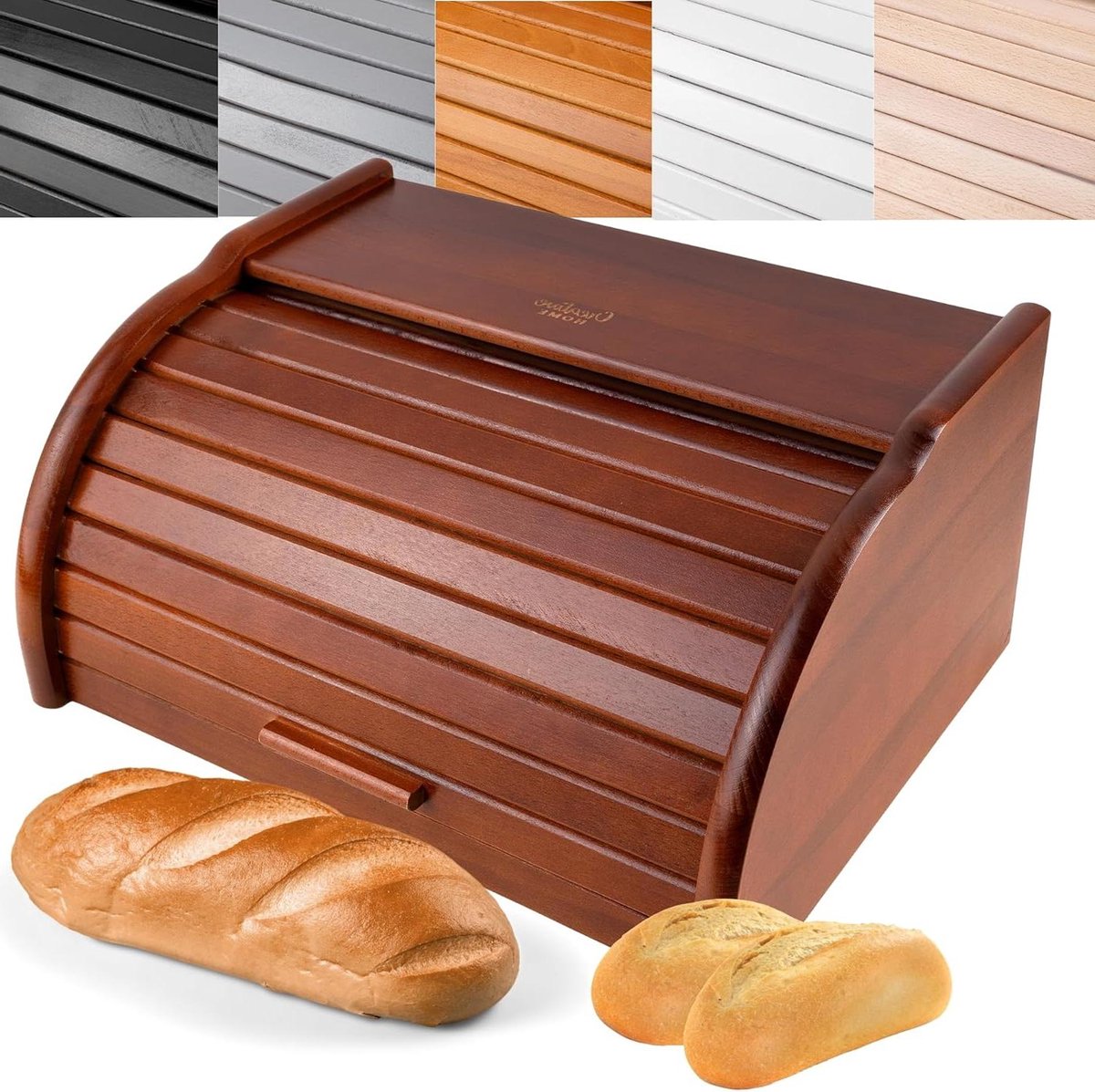 Houten Broodtrommel - Brooddoos Keuken - Brood Vers Houden - Natuurlijk Beukenhout - 40 x 275 x 185 cm - Bruin