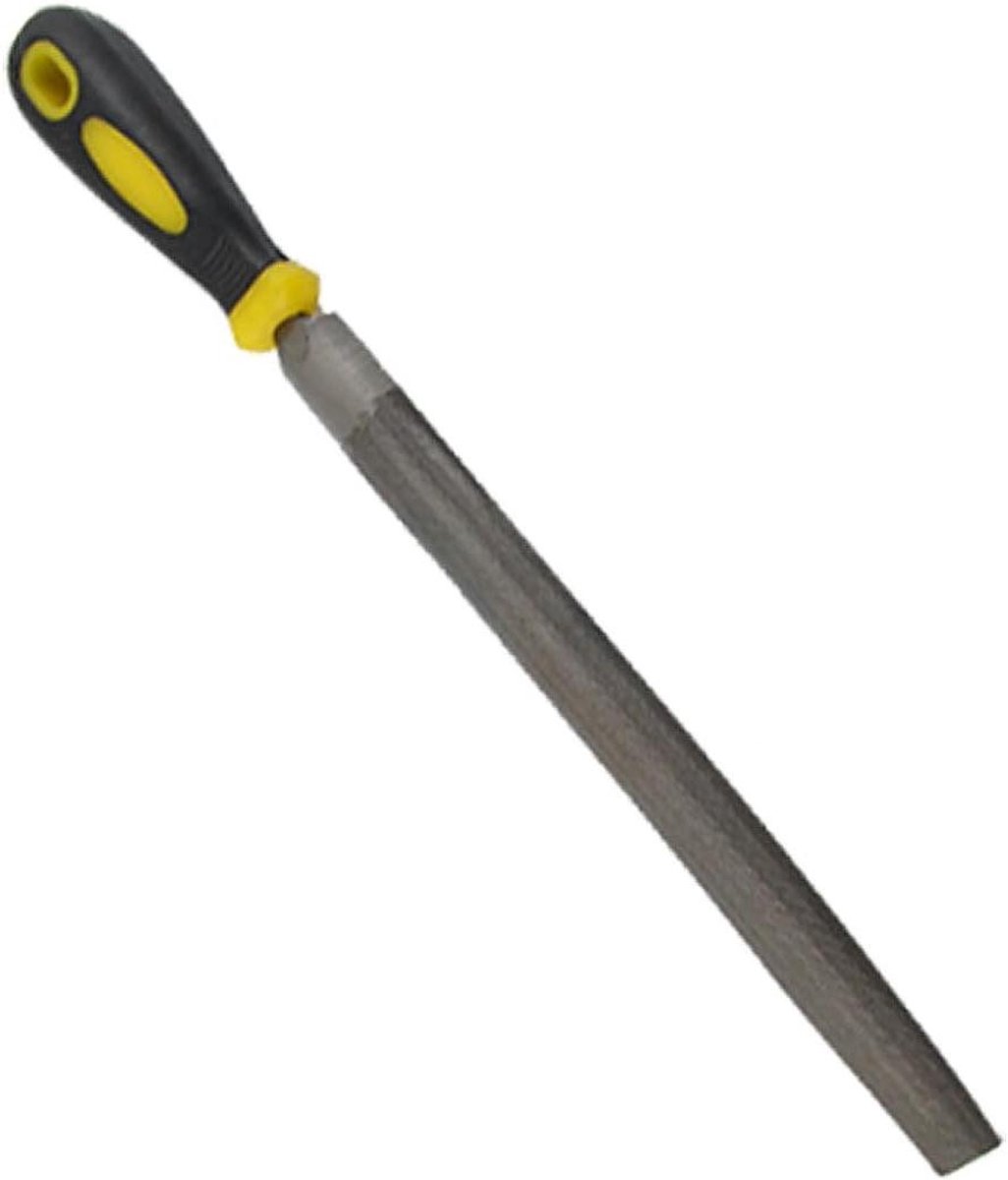Halfronde metaalvijl - Metaalbewerking gereedschap - Metaal vormen - Dubbele snede - 25 cm - Zilver en zwart