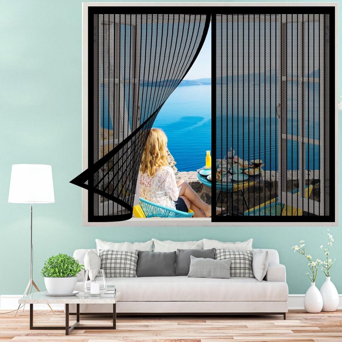Raam Horren - Insecten Scherm - Frisse Lucht - Magnetisch Sluitend - 100x165 cm - Zwart
