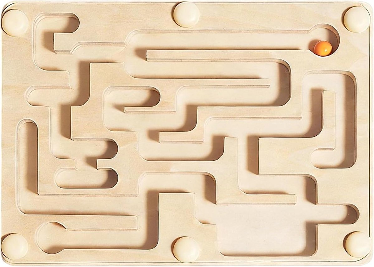 Marbel Game - Wooden Marble Track Game Board,Tilt Puzzle Game | Travel Game as Brain Breaker Logic Challenge and Concentration Game