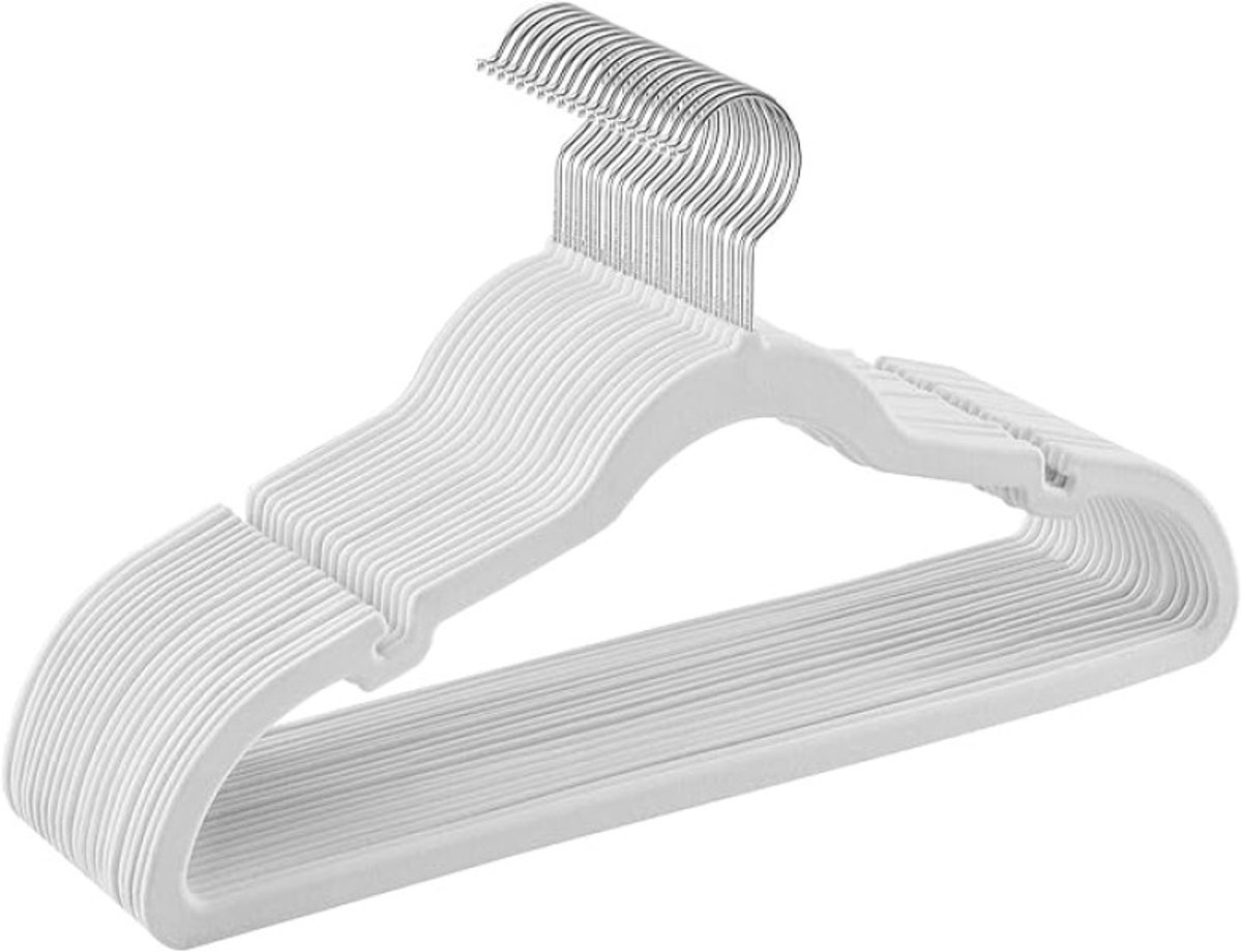 Fluwelen kleerhangers 20 stuks antislip met inkepingen en broekstang