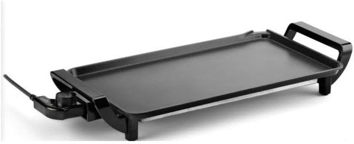 Elektrische Grillplaat - Bakplaat Grill - Grote Maaltijden Bereiden - Dubbellaagse Antiaanbaklaag - 58 x 33 cm - Zwart