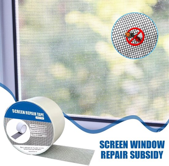 Raamhor Reparatie Tape - Glasvezel Reparatieset - Scheuren Herstellen - Waterdicht Met Sterke Lijm - 4.8x100 cm - Grijs van Merkloos — afbeelding 5