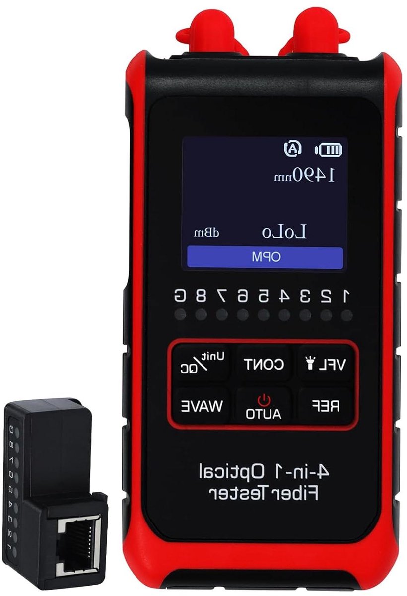 Glasvezel Tester - Kabel Analysator - Netwerk Onderhoud - 4-in-1 Functionaliteit - Compact Formaat - Rood