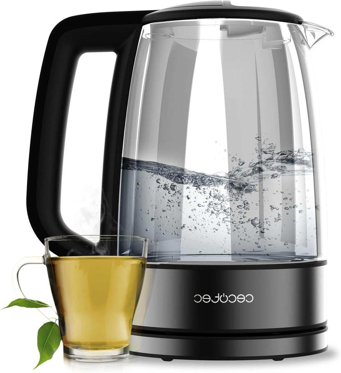 Elektrische Waterkoker - Glastrechter Ketel - Snel Water Koken - Borosilicaatglas Behuizing - 17 Liter - Roestvrij Staal