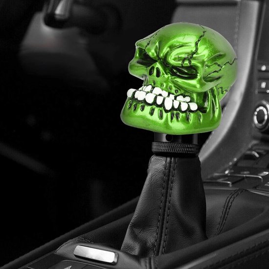 Versnellingspook Knop - Schedel Hendel - Auto Rijden - Hars Materiaal - 8-12MM Adapters - Groen — afbeelding 3