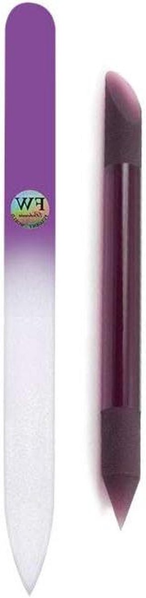 Glazen nagelset - Nagelriemduwer vijl - Manicure pedicure - Gehard glas - 2 stuks - Paars