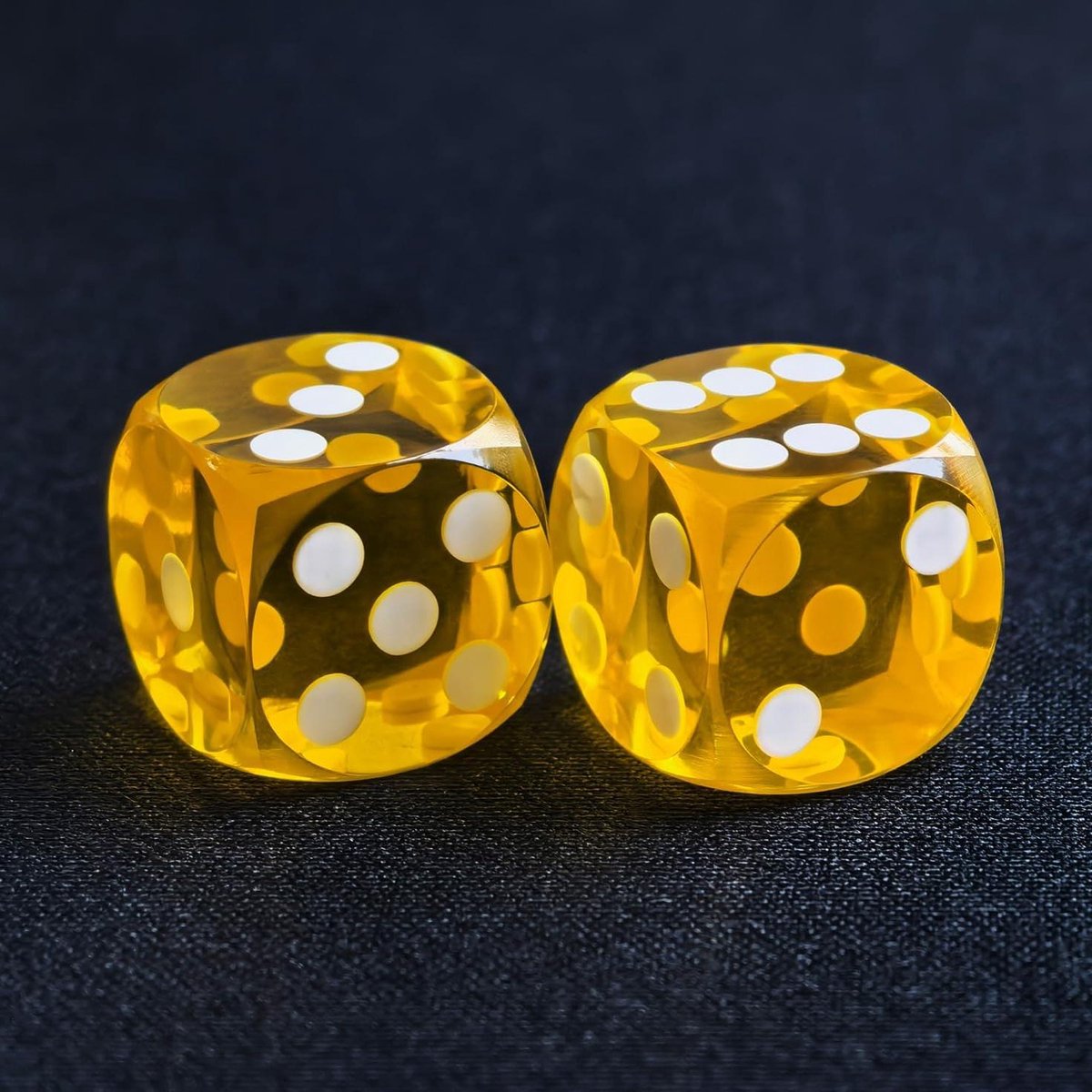 Precisie dobbelstenen - Spel dobbelstenen - Spel plezier - Afgeschuinde hoeken - 143 mm - Gem Geel