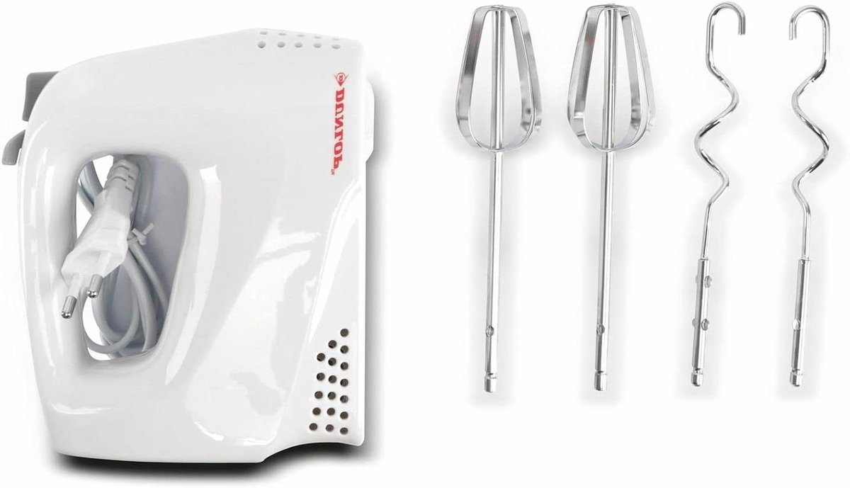 Handmixer - Keukenmixer - Bakken en Koken - Vijf snelheden - 1 meter snoer - Wit