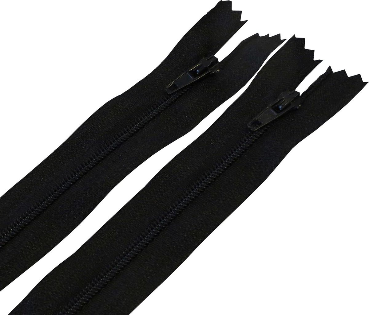 Ritsen Set - Nylon Spoel - Kleding Maken - Hand Gecontroleerd - 6 Inch 2 Stuks - Zwart
