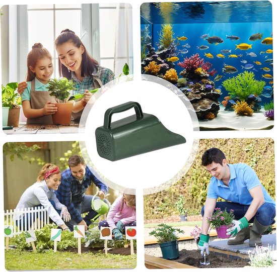 Grondschep, tuinschep, vierkante bodemschep met comfortabele handgreep, platte bodem met fijn gat, lichtgewicht multifunctionele kunststof schep voor tuingereedschap, aquarium, kunststof — afbeelding 4