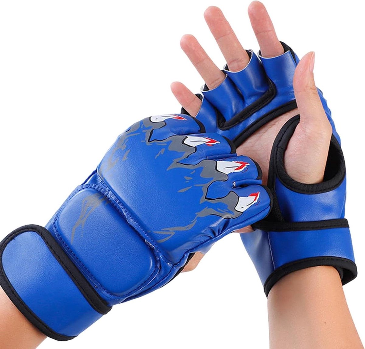 Bokshandschoenen - Trainingshandschoenen - Vechtsport Training - Versterkte Kussens - Unisex - Blauw