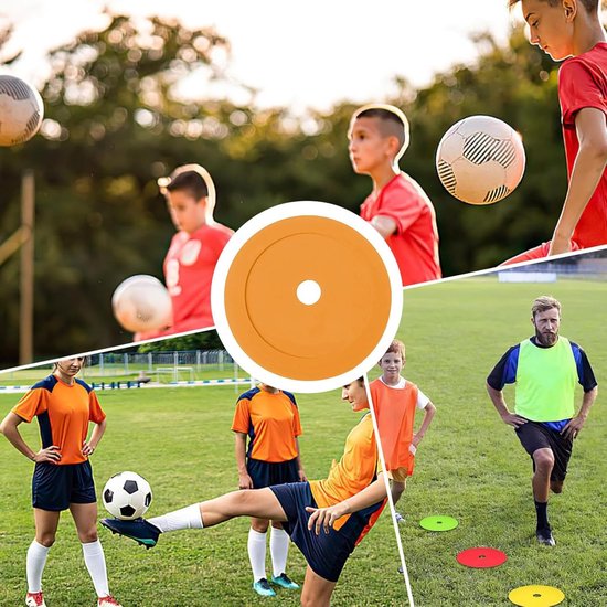 Platte Kegels - Markeerplaten Schijven - Sporttraining Wendbaarheid - Levendige Zichtbaarheid - 15 Centimeter - Oranje — afbeelding 4