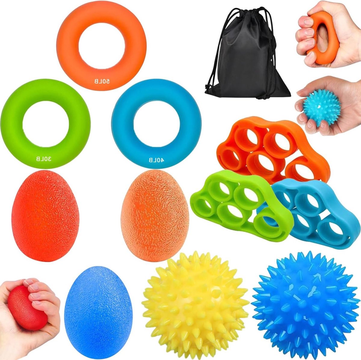 Handtrainer voor vinger- en gripversterking, stressverlichting en therapie bij artrose
