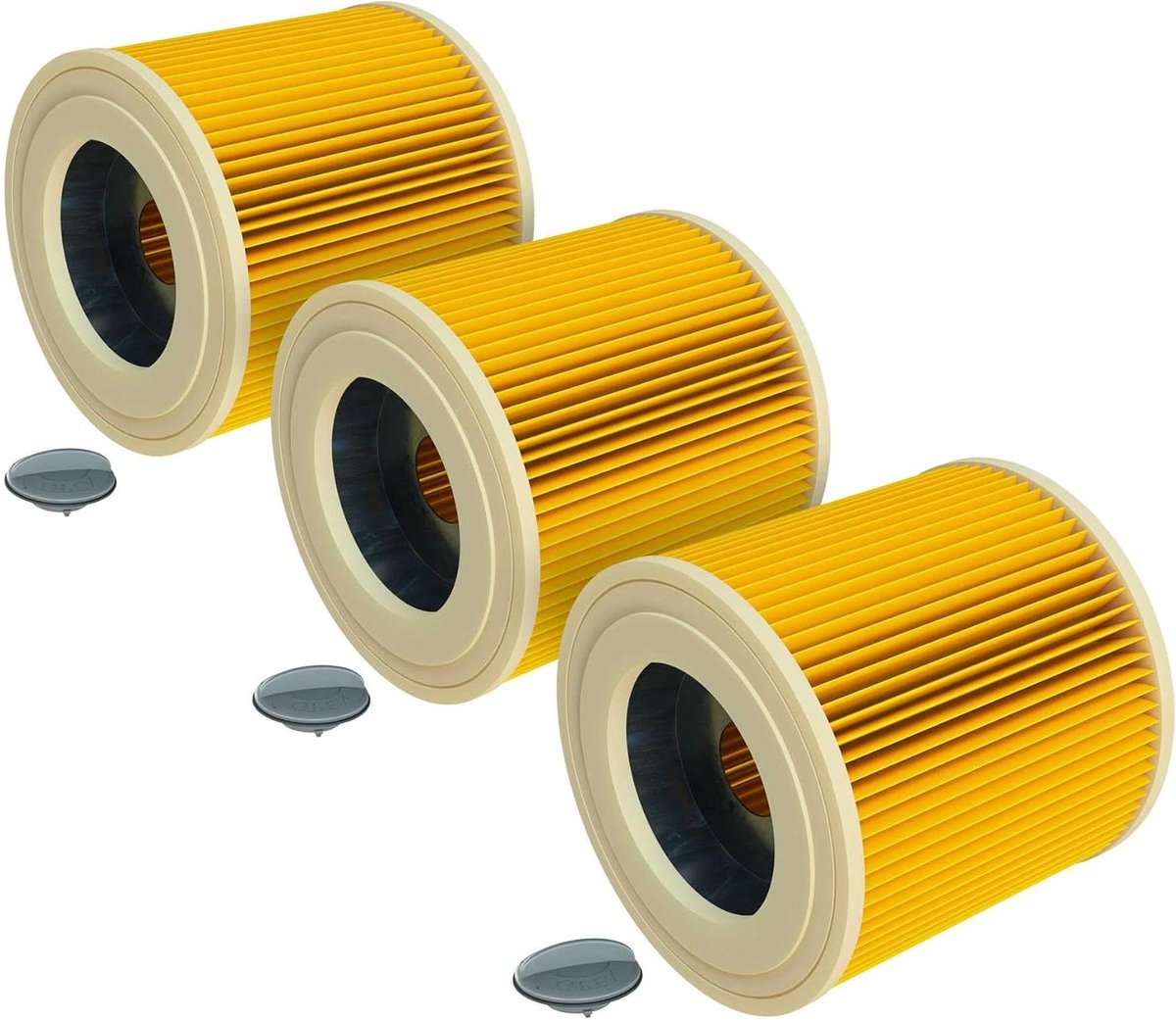 Vouwfilter Stofzuiger - Patroonfilter Reserve - Stof Vangen - Optimale Zuigprestaties - 3 Stuks - Geel