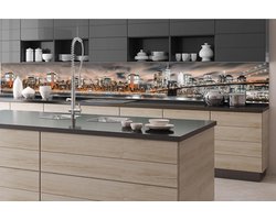 DIMEX Manhattan Keukenachterwandfolie, zelfklevend, 350 x 60 cm, plakfolie, decoratiefolie, spatbescherming voor keuken, made in EU