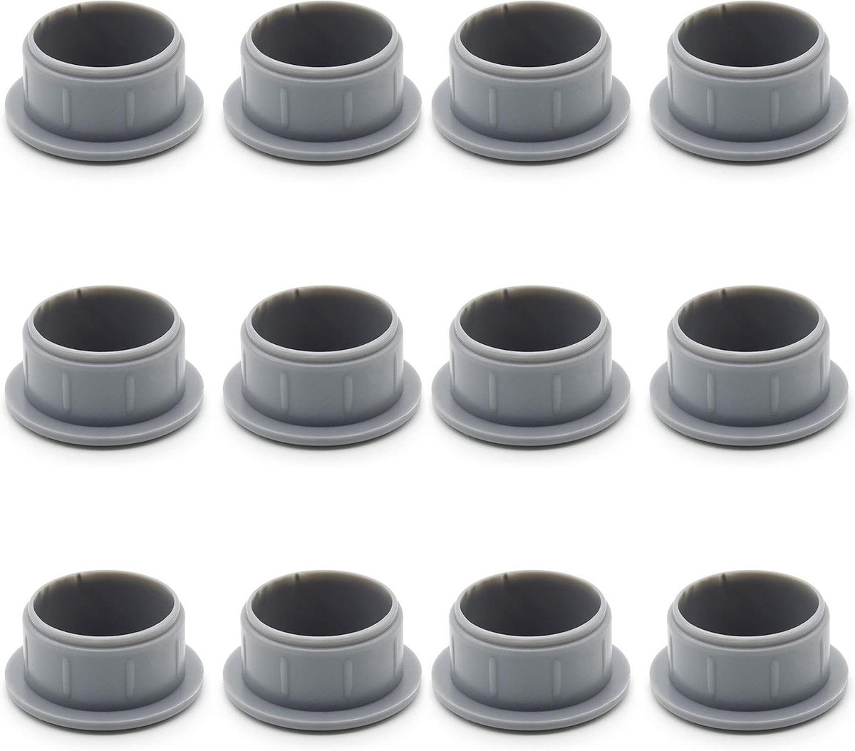 Afdekdoppen Kunststof - Buisafdekking Set - Gaten Afwerken - Eenvoudige Montage - 12 Stuks - Grijs