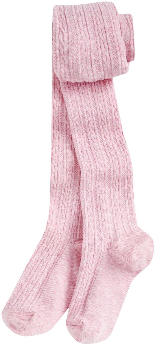 Next - Meisjes - Maillot met hoog katoengehalte en kabelpatroon, standaard lengte - Roze