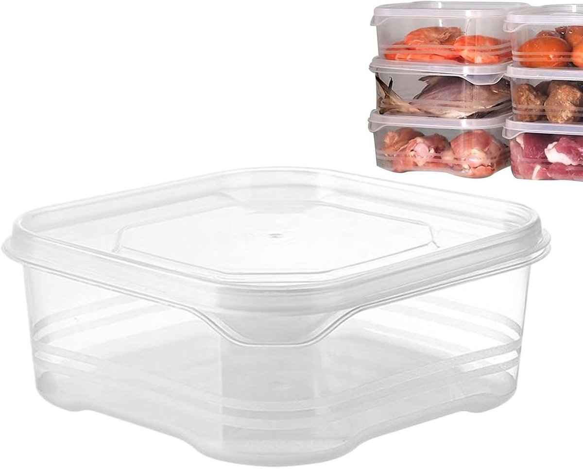 Voedseldoos - Vriezercontainer Opbergbakje - Voedsel Organiseren - Luchtdicht Lekvrij - 650 ml - Transparant