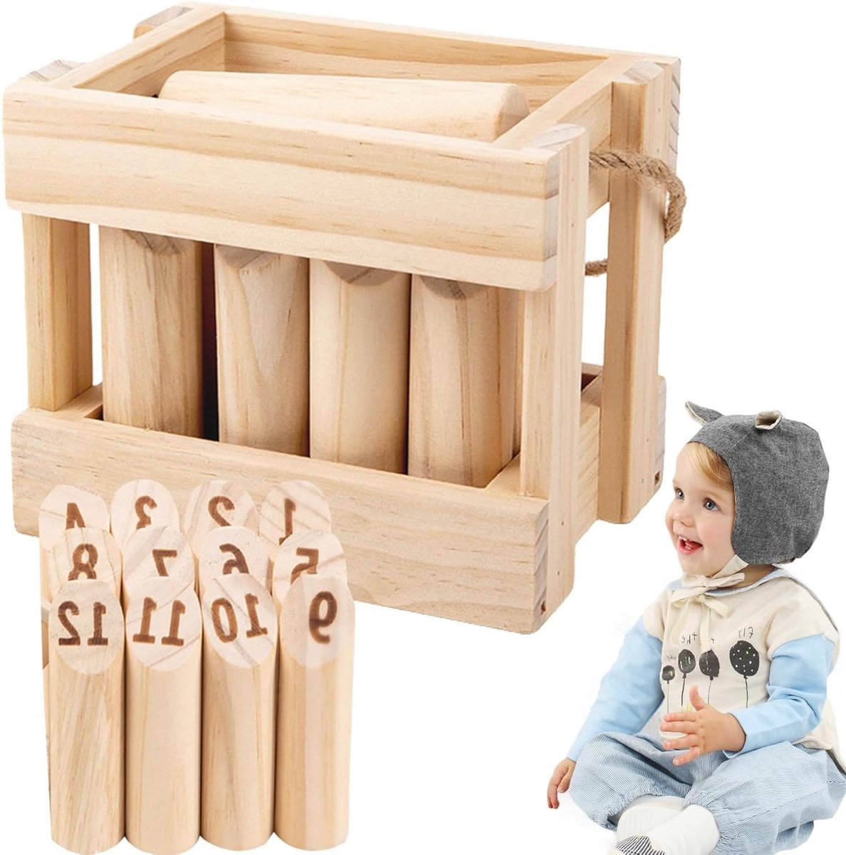 Houten Werpspel - Werpspel Buiten - Spelletjes Spelen - Glad Massief Hout - 149 x 127 x 1 cm - Meerkleurig