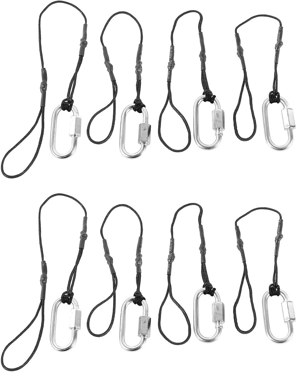 Cameratether Veiligheidsriem - Camera Beveiliging - Camera Beveiligen - Universele Compatibiliteit - 8 stuks - Zwart/Zilver
