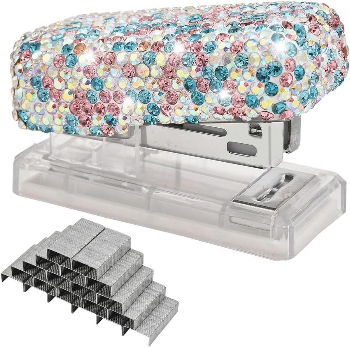 Nietmachine met Kristallen - Strass nietapparaat - Papier Werk - Minder Inspanning Mechanisme - 10-20 Vellen - Wit