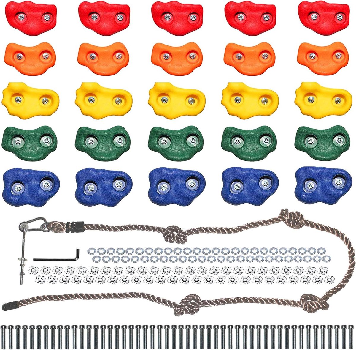 Klimstenen Set - Speeltoestel Onderdelen - Buiten Spelen - 22 Verschillende Vormen - 25 Stuks - Multicolor
