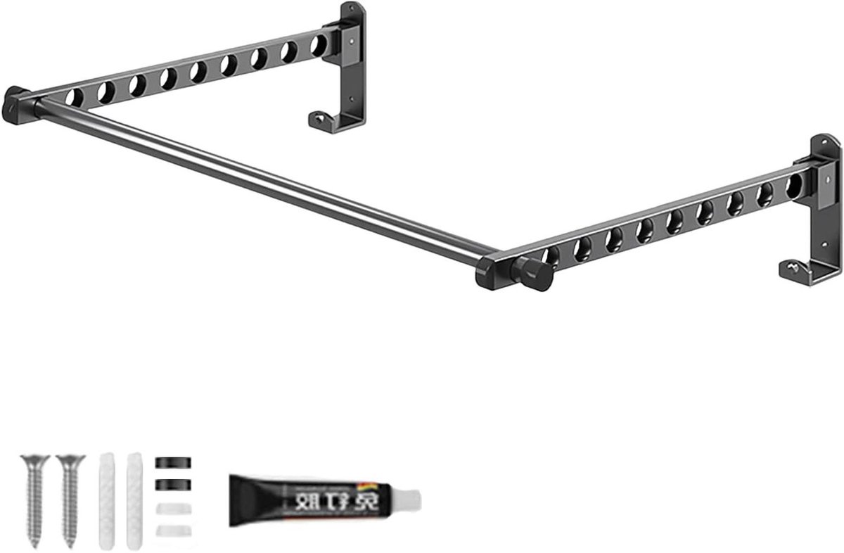 Kledingrail voor muur - Wandrek kleding - Kleding organiseren - Opvouwbaar ontwerp - 40 cm