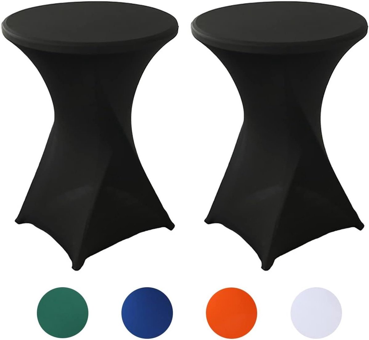 Statafelhoezen Set - Tafelkleden - Feestelijke Decoratie - Versterkte Voet - 2 stuks 80x110cm - Zwart