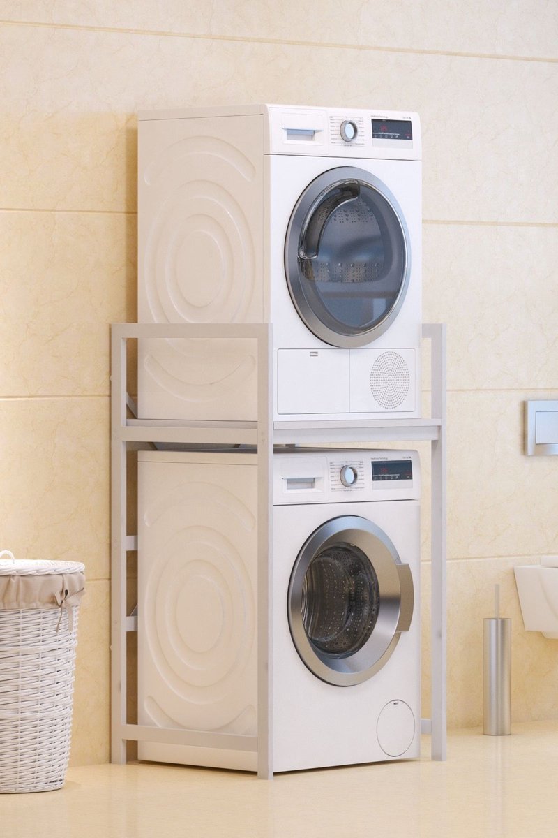 Asir - Wasmachinekast - Wit - 100% METAAL - 70 x 116 x 60 cm