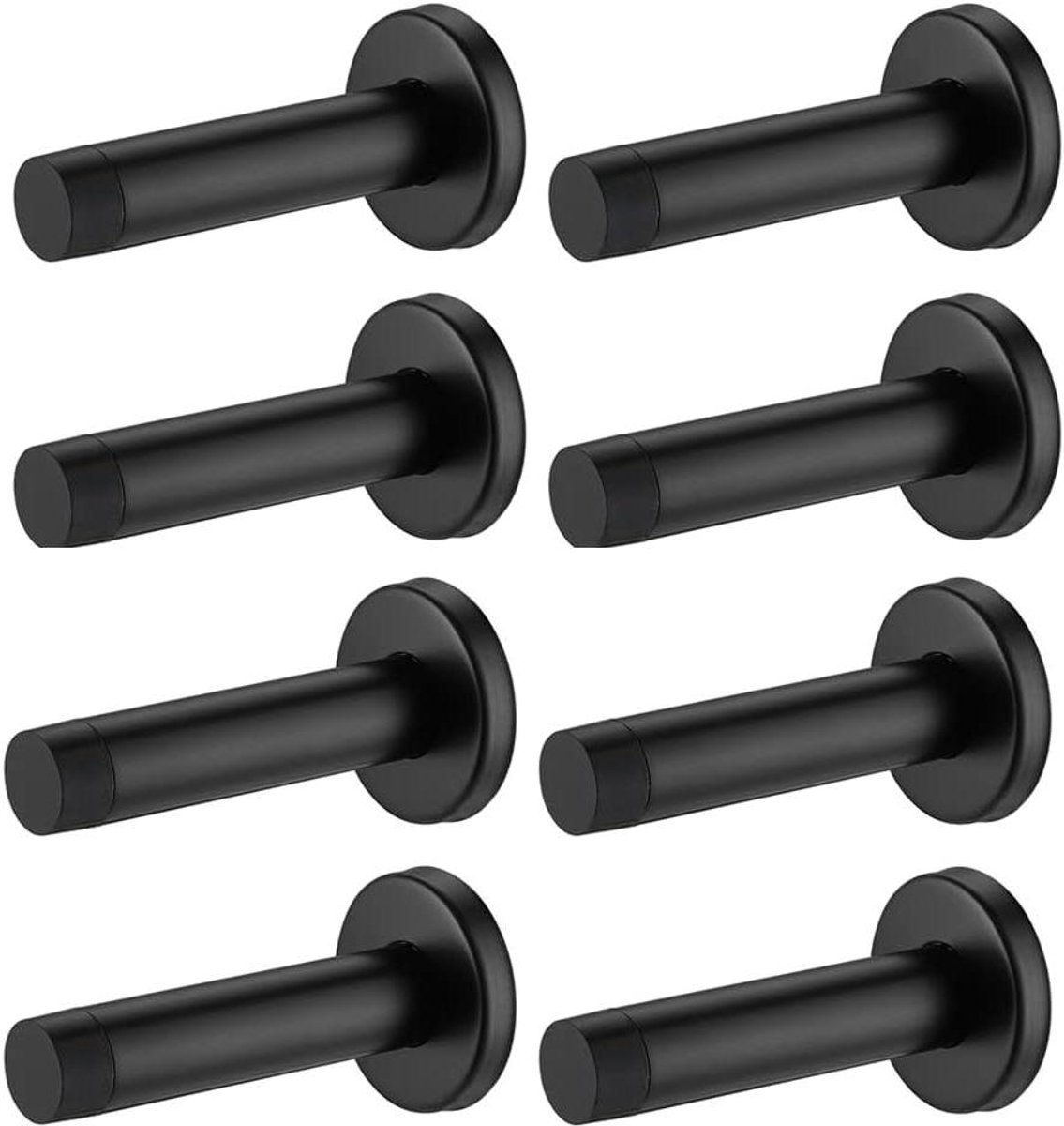 Deurstopper - Deur Bumpers - Muur Bescherming - Geluidsdempend Rubber - 8 Stuks - Mat Zwart