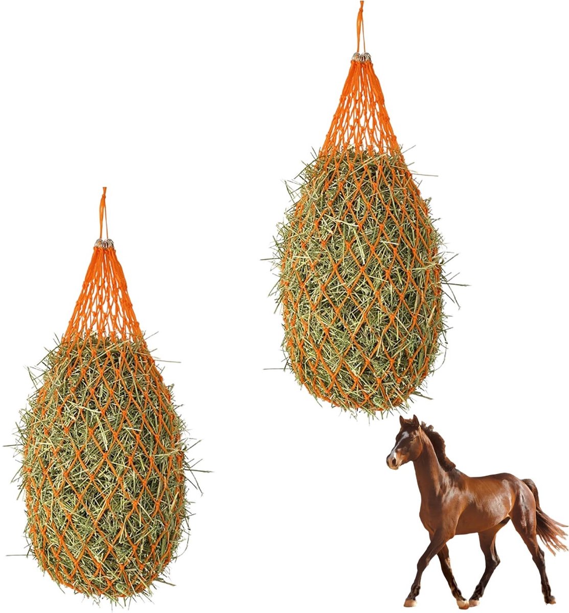 Pack van 2 Heunetten voor Paarden, Langzaam Voeden, Ideaal voor Hooi en Geiten