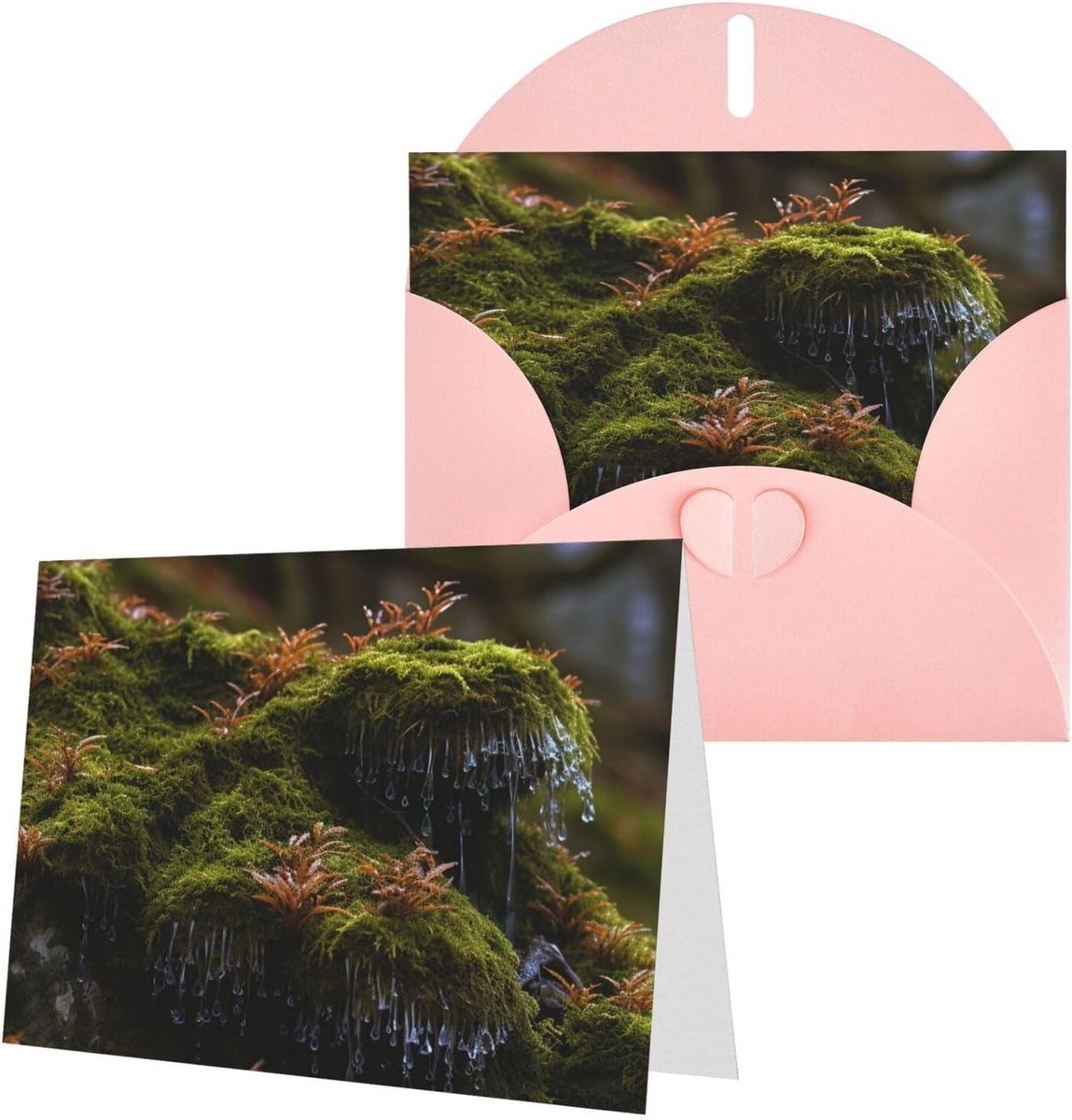 Wenskaarten Set - Dank u kaarten - Persoonlijke Groeten - Parelmoer Papier - 15 x 10 cm - Roze