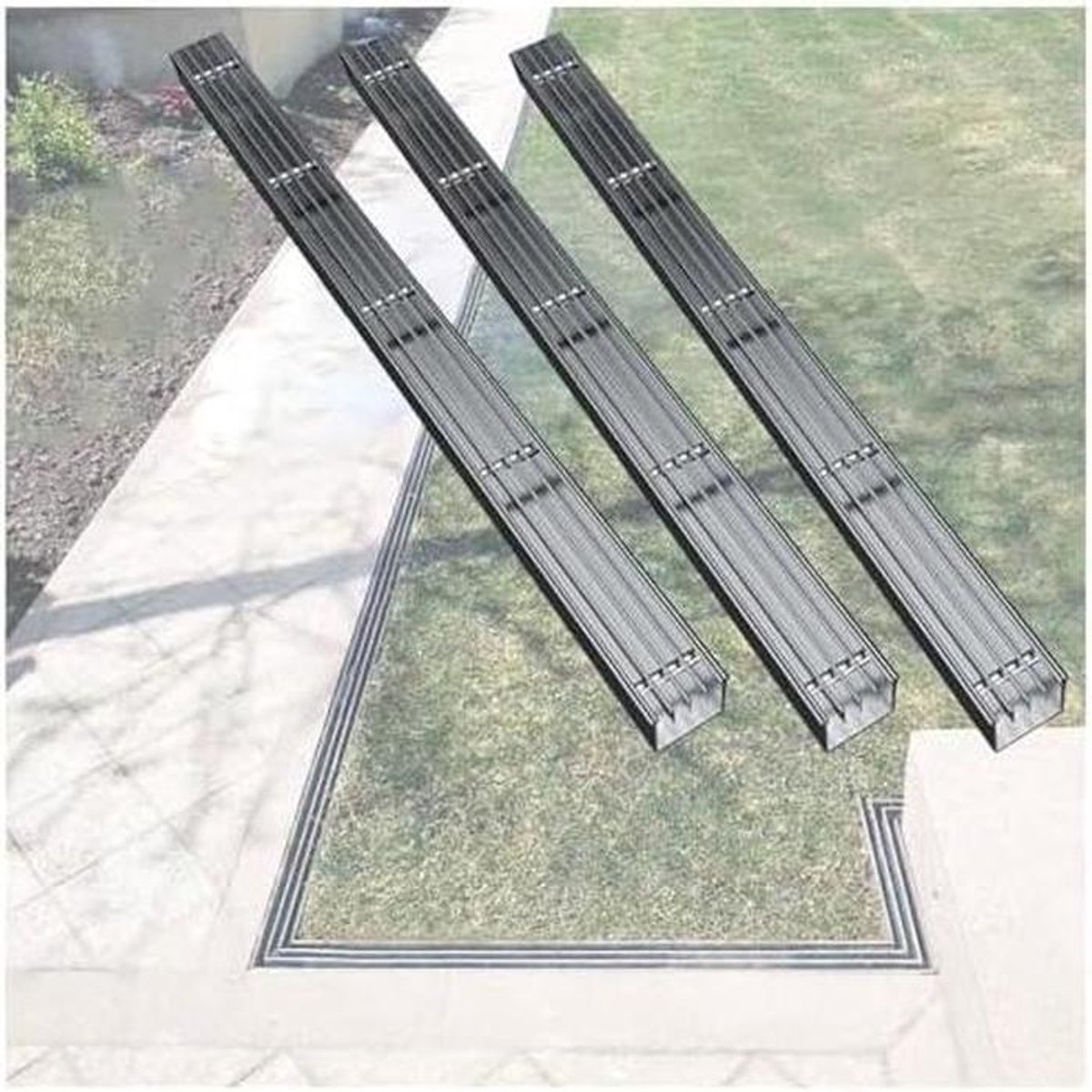 Afvoergoot Tuin - Smal kanaal rooster - Efficiënt waterbeheer - Roestvrij staal - 100 cm lang - Zilver