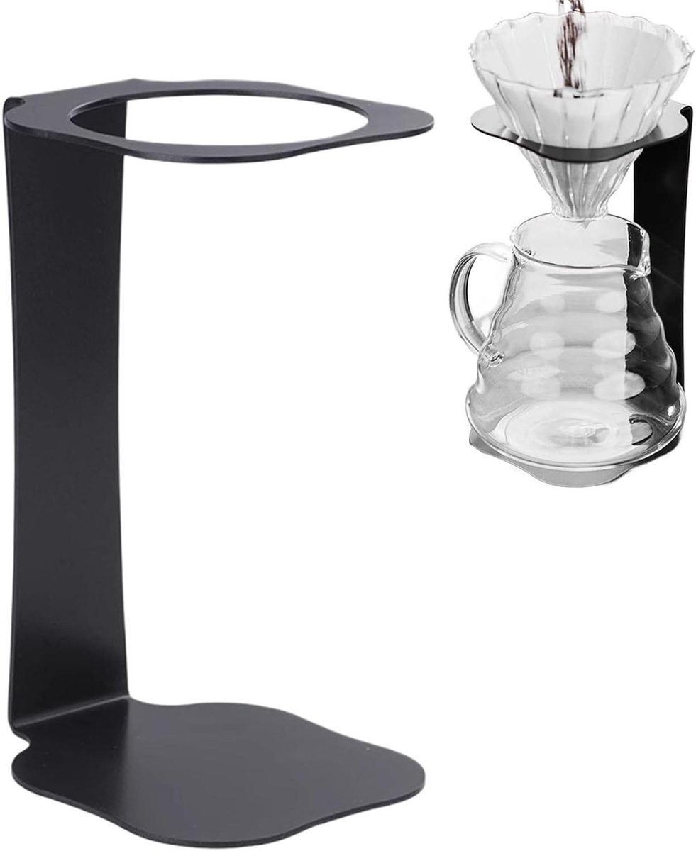 Koffiezetapparaat Standaard - Handfilter Houder - Thuis Koken - Verbeterde Brouwstabiliteit - 9.8x11.3x18.5 cm - Zwart