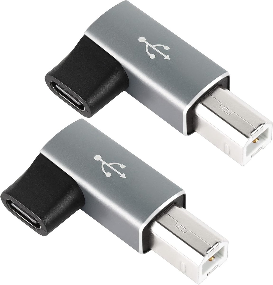 90 Graden USB-C naar MIDI Adapter Kabelhaakse Verlengstuk (2 Stuks)
