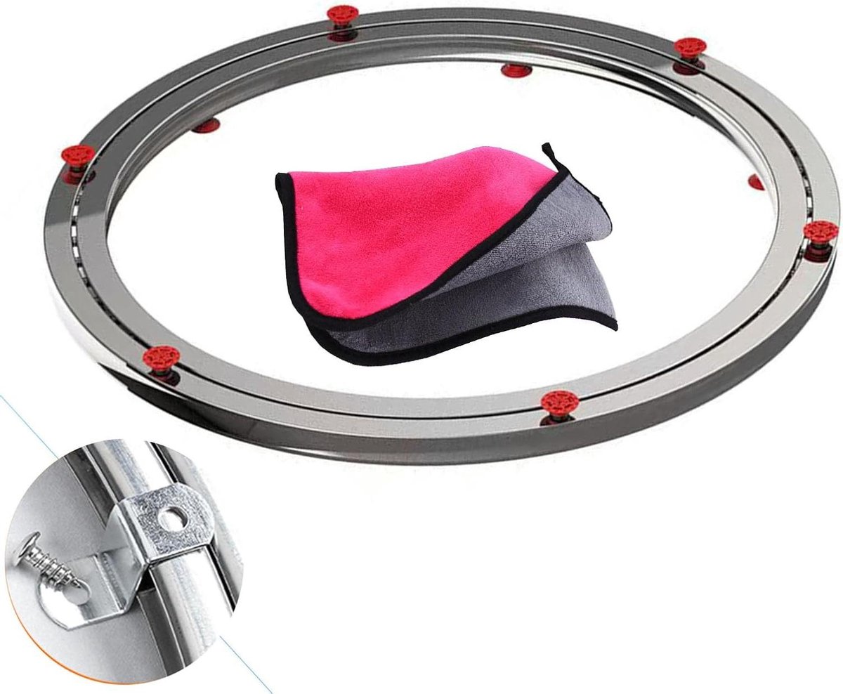 Draaibare Tafel - Draaibare Basis - Tentoonstellingen - Roestvrij Staal - 60 cm Diameter - Zilver