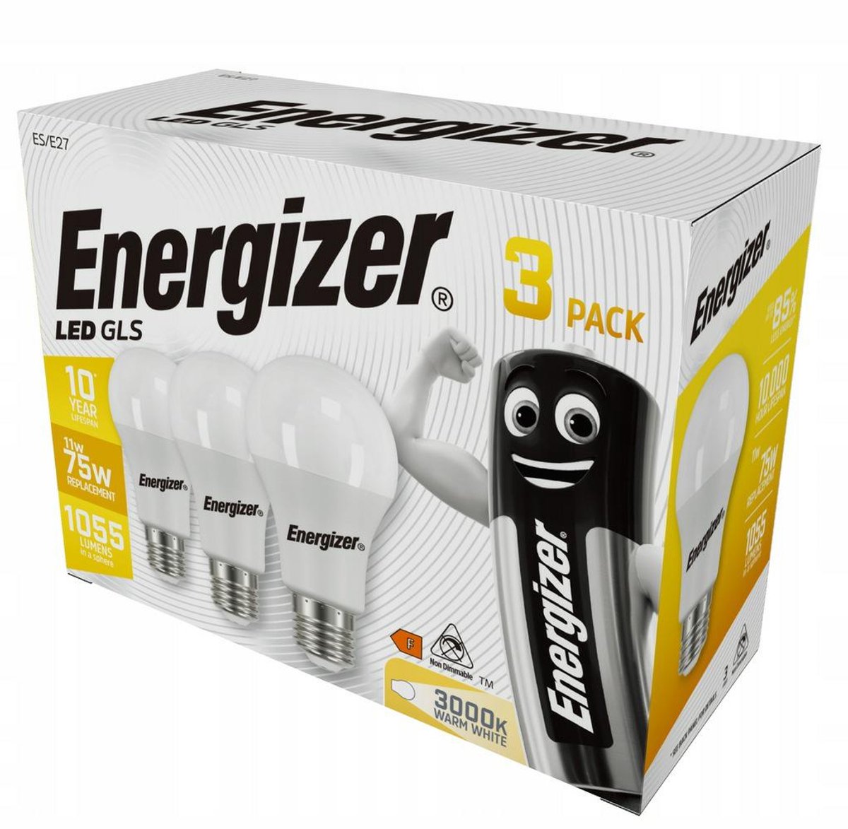 Energizer Serie - LED Lamp - 11W (75W Equivalent) - E27 - Warm Wit - 1055lm