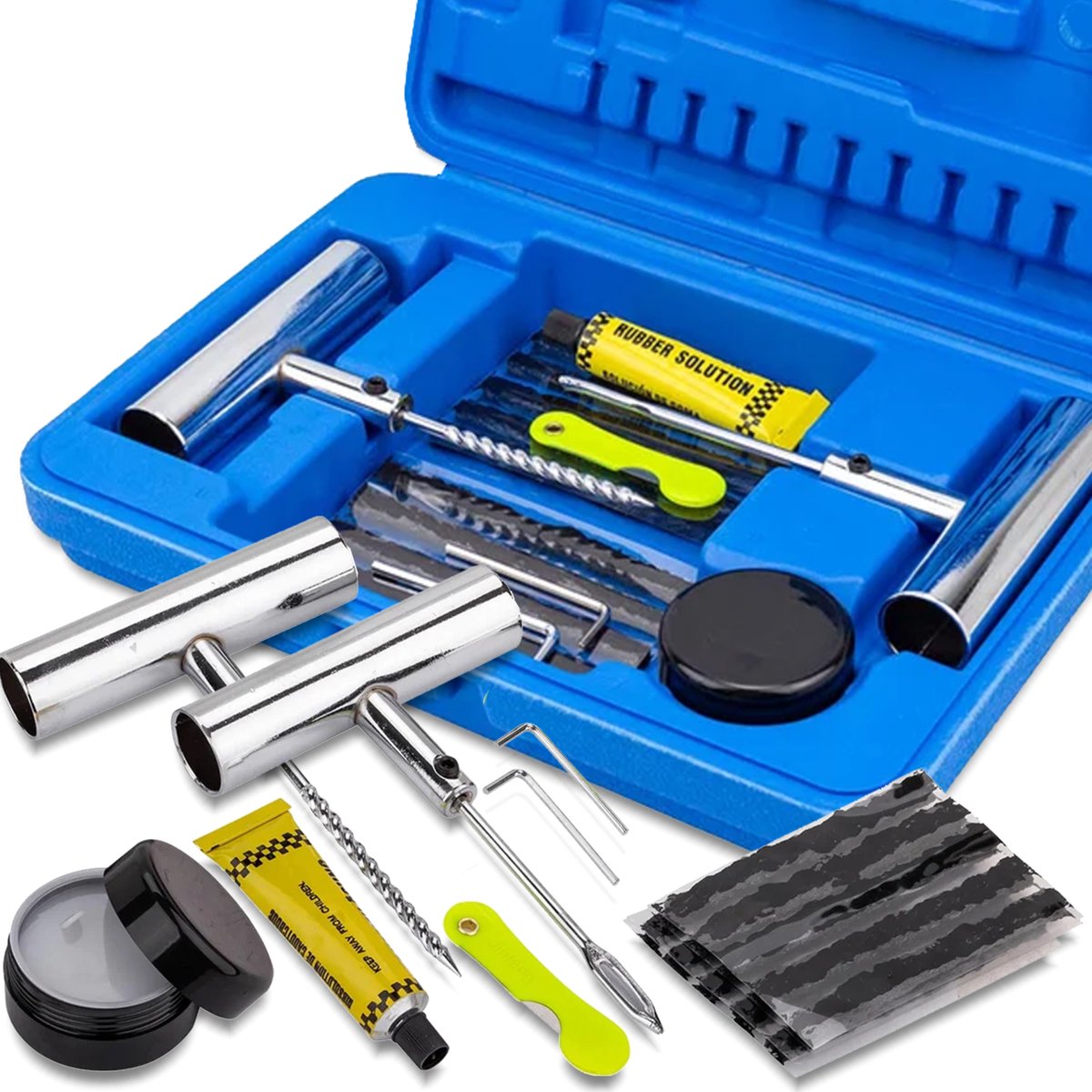 Rockforce - Reparatiedoek - 20-delig - Voor Tubeless Banden - Praktische Koffer