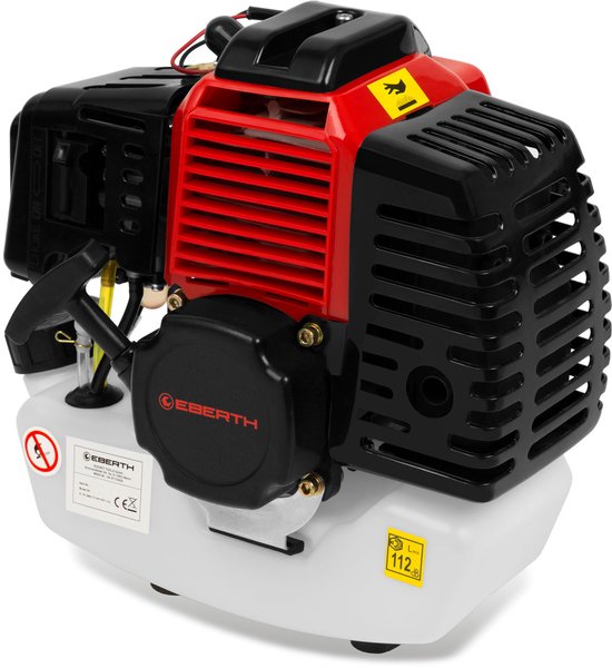 EBERTH bosmaaier stronkfrees grastrimmer, multitool 2-in-1 op benzine inclusief draagriem, 3 pk, cilinderinhoud 52 cc luchtgekoelde tweetaktmotor, snijkop met automatische draadvoeding, stronkfreesmes, trekstart — afbeelding 4