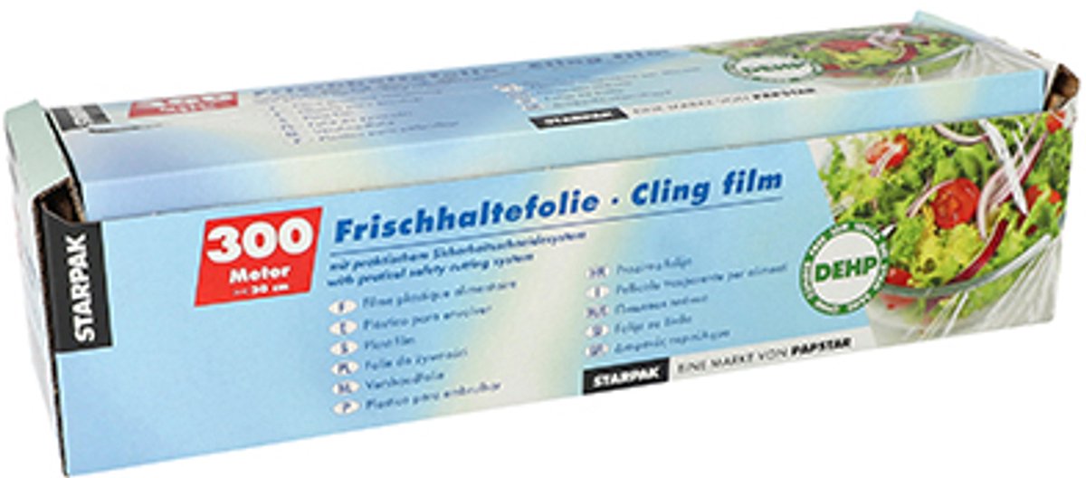6x Vershoudfolie PVC 300 m x 30 cm met praktisch veilig snijsysteem