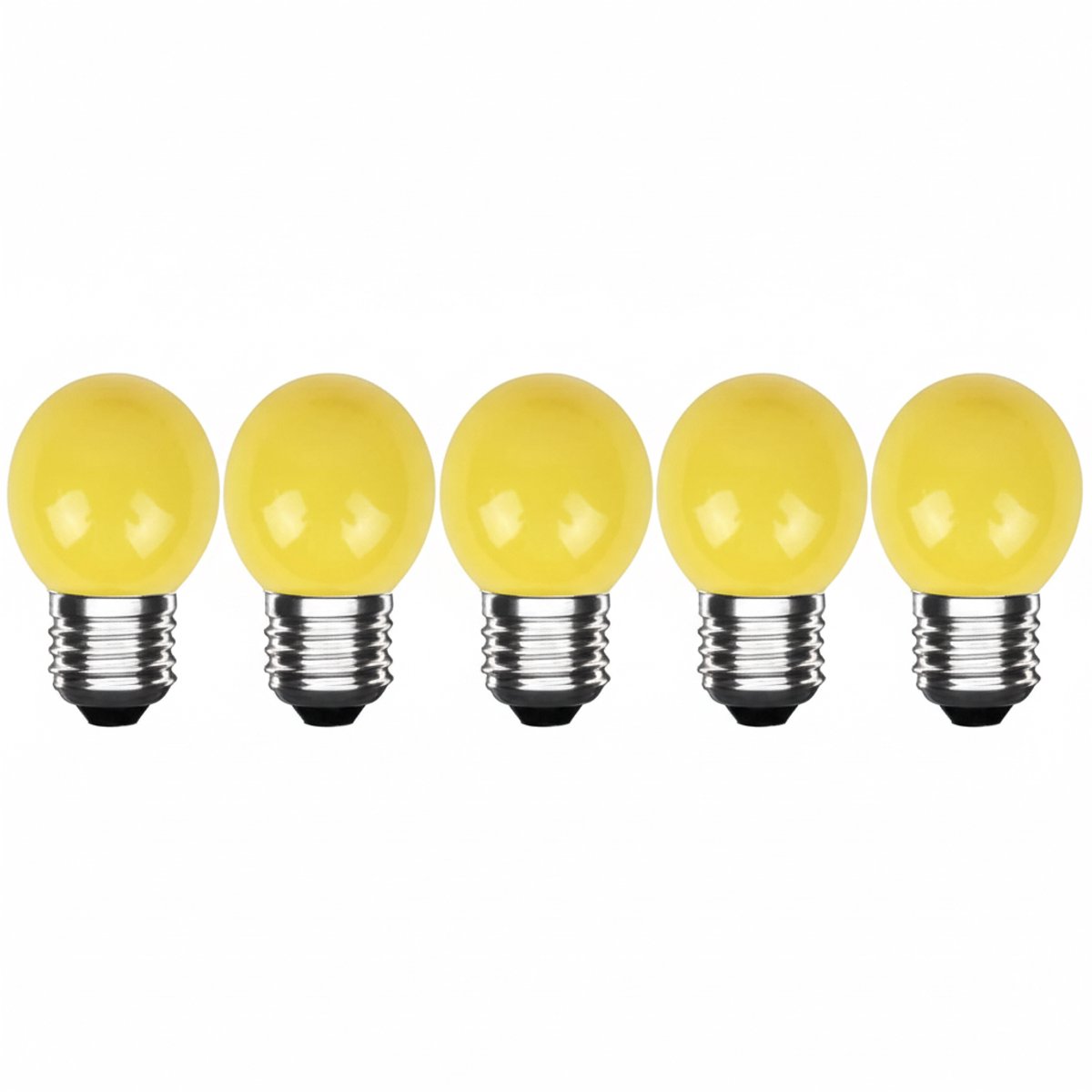 LED Kogellamp E27 Geel - 300 lumen - 3W - IP20 - G45 - 230V - 5 stuks