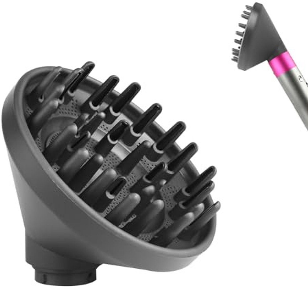 1stuk - Haardroger Föhn Diffuser - Opzetstuk - geschikt voor Haarstyler - Universeel Stereotype Haar Hoofd - converter - Zwart